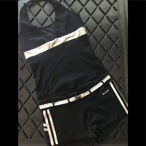 Bebe Sport matching shorts and halter top